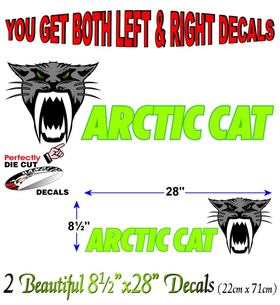 2 ARCTIC CAT SaborTooth 28/" Vinyl Truck Decals Snowmobile Sled Trailer Graphics